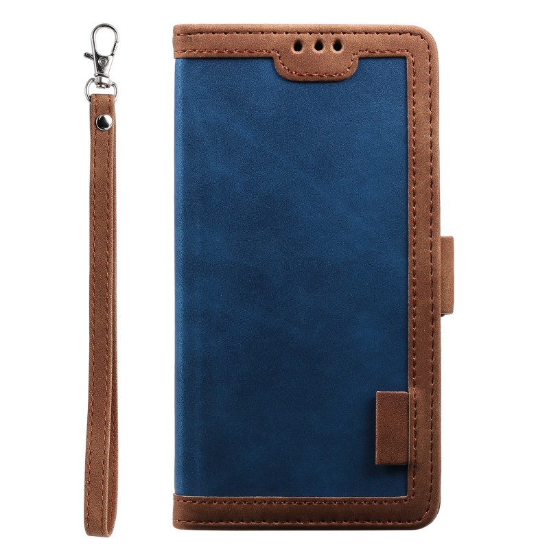 Flip Phone Leather Case with Hand Strap, Card Slot, and Bracket